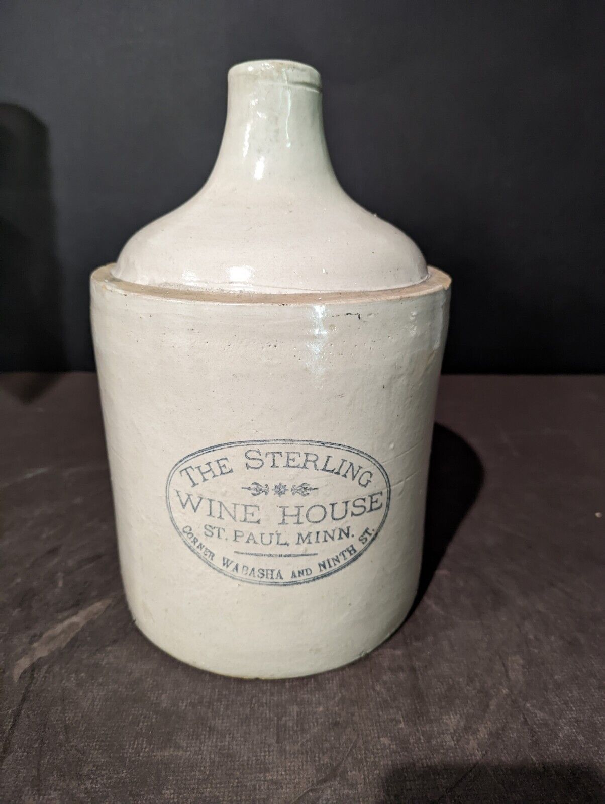 RED WING STONEWARE ADVERTISING JUG WINE The Sterling Wine House St. Paul Mn