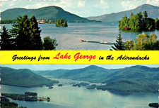 Lake George Adirondacks New York Bolton Landing Huddle Bay Vintage Postcard Card picture