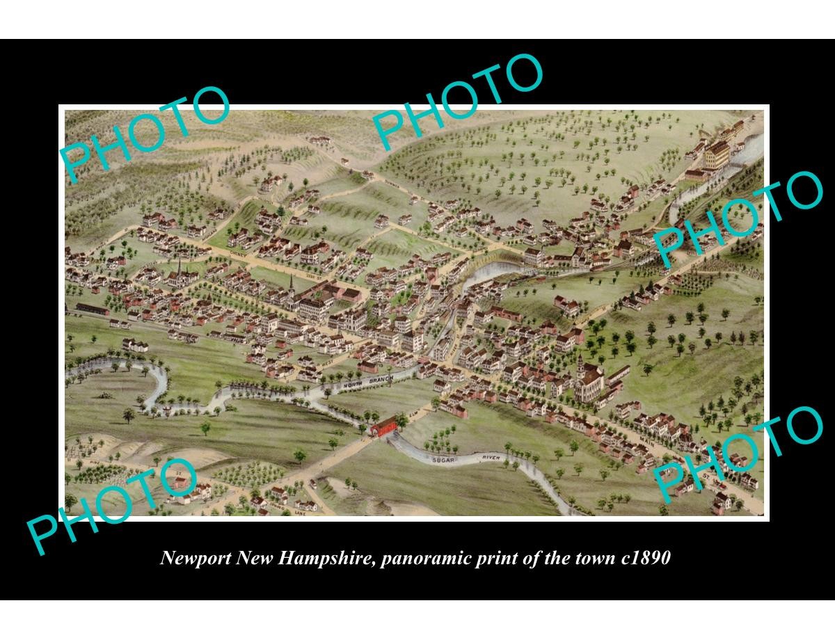 Newport New Hampshire Panorama Of The Town c1890 Old Large Historic Photo