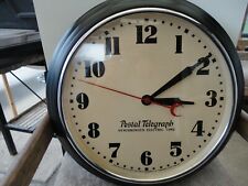 Vintage Hammond Postal Telegraph Synchronous Electric Time Wall Clock Works 20