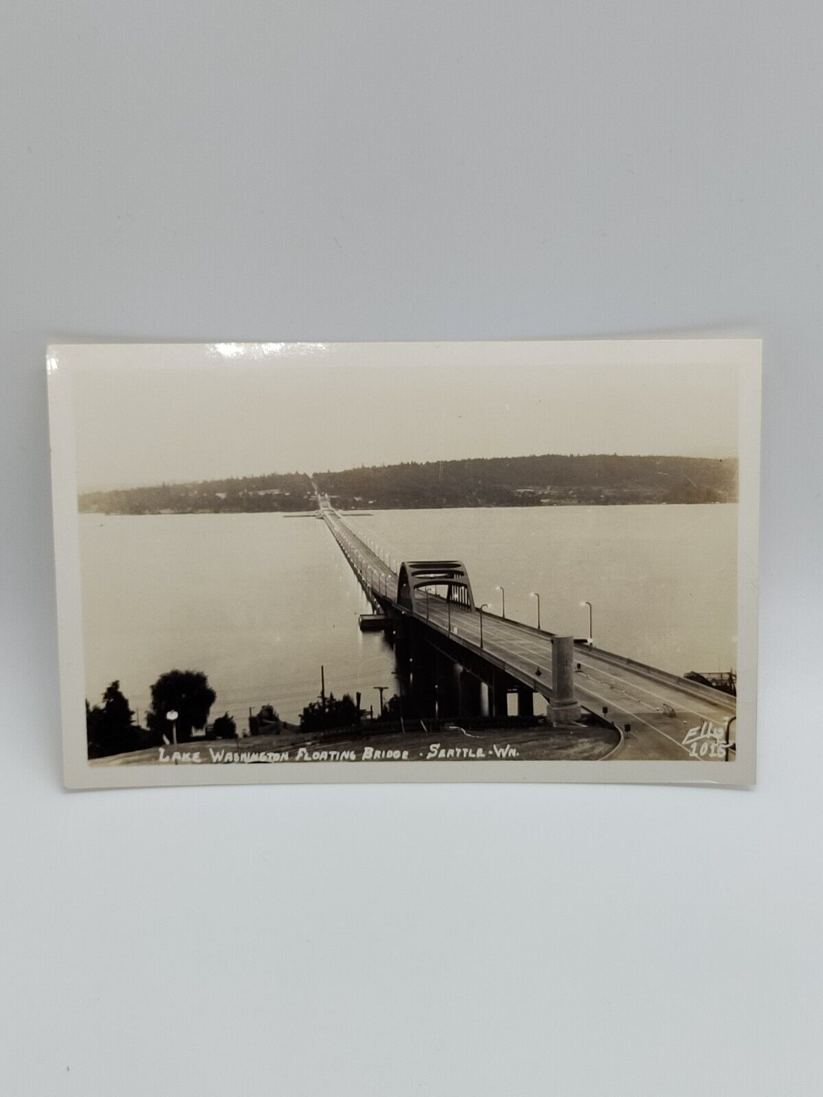 Vtg 1930s-1950s Seattle WA Lake Washington Floating Bridge RPPC Postcard B8
