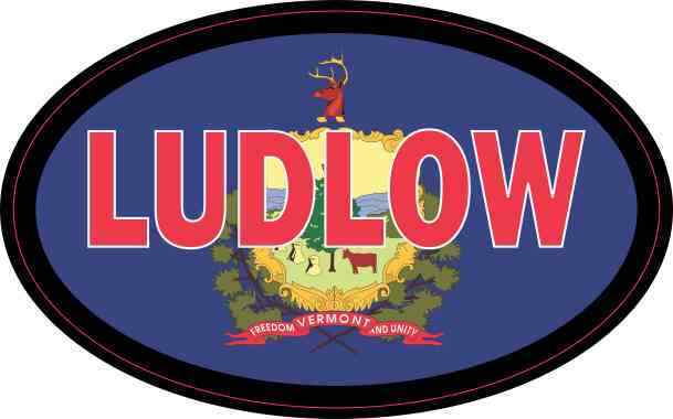 4in x 2.5in Oval Vermont Flag Ludlow Sticker Car Truck Vehicle Bumper Decal