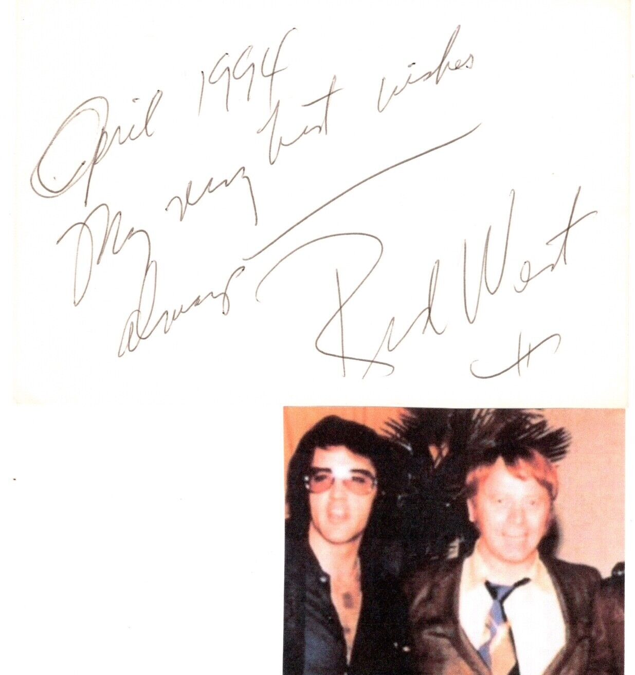Red West signed card Elvis Presley bodyguard