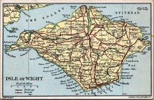 Isle of Wight Map Postcard - Railways Roads - George Philip & Son Ltd picture