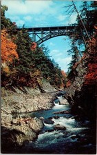 Vermont Quechee Gorge Ottauquechee River Scenic Chrome Cancel WOB Postcard picture