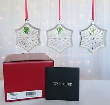 *NIB* WATERFORD SET OF 3 SNOWCRYSTAL CHRISTMAS ORNAMENT 1057355 picture