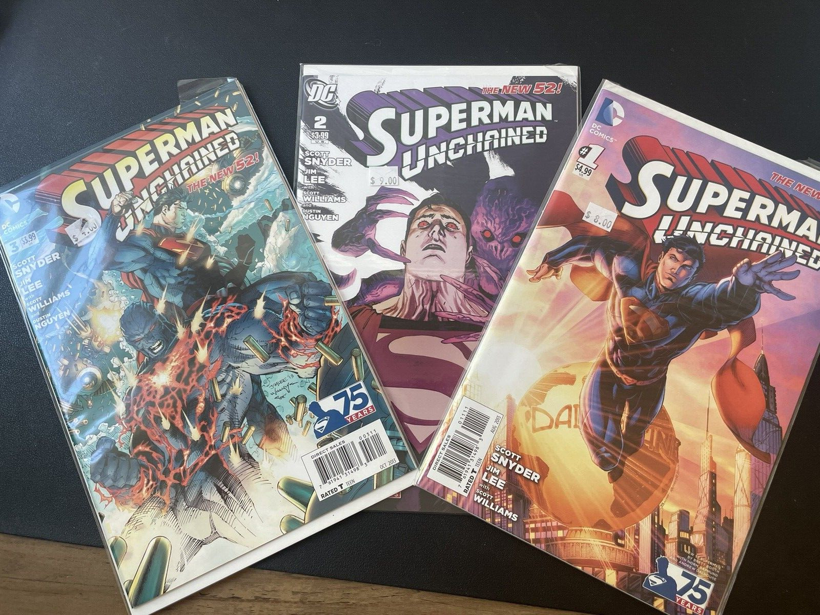 Superman Unchained #1, 2 & 3 run lot Variants Scott Snyder Jim Lee New 52