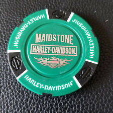 MAIDSTONE HD ~KENT, ENGLAND (Green/Black) International Harley Poker Chip   picture
