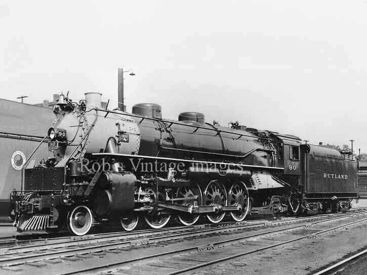 Rutland Railroad VERMONT RR photo 4-8-2 Steam Locomotive 90 train  8x10 in