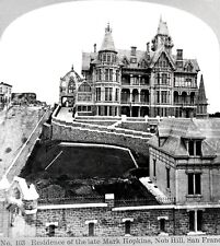 1877 SAN FRANCISCO NOB HILL MARK HOPKINS MANSION w/WALL&ST CONSTRUCTION~NEGATIVE picture