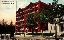 Hotel Rockingham Streetview Portsmouth New Hampshire DB Cancel WOB Postcard picture