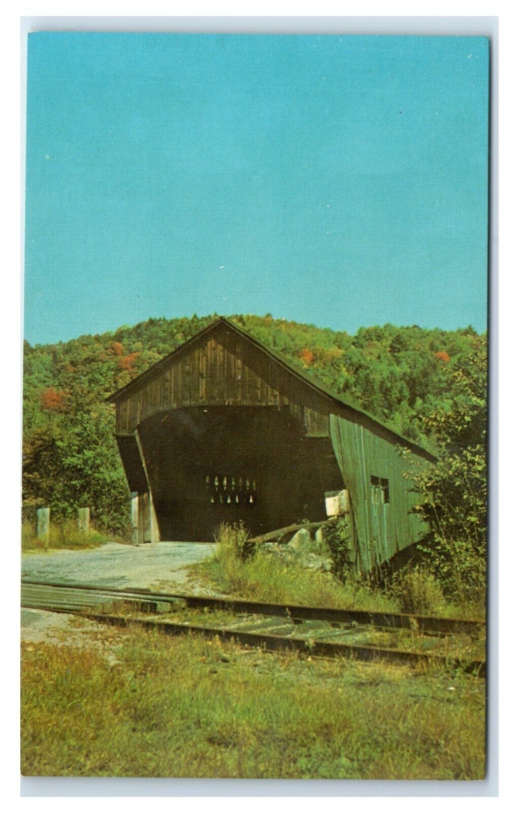 Postcard RR Covered Bridge at Bartonsville near Chester, Vermont T85
