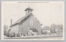 Royalton Illinois~Catholic Church & Parsonage~Linen picture