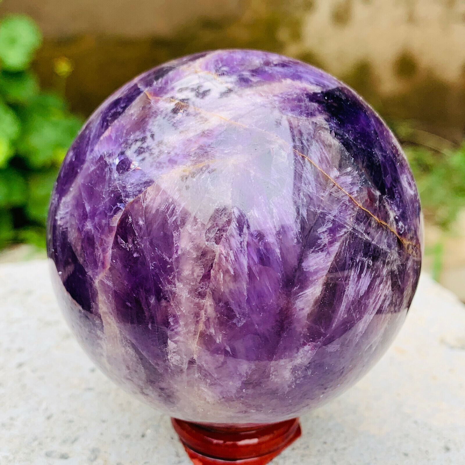 583g Natural Dreamy Amethyst Sphere Quartz Crystal Ball Healing B350