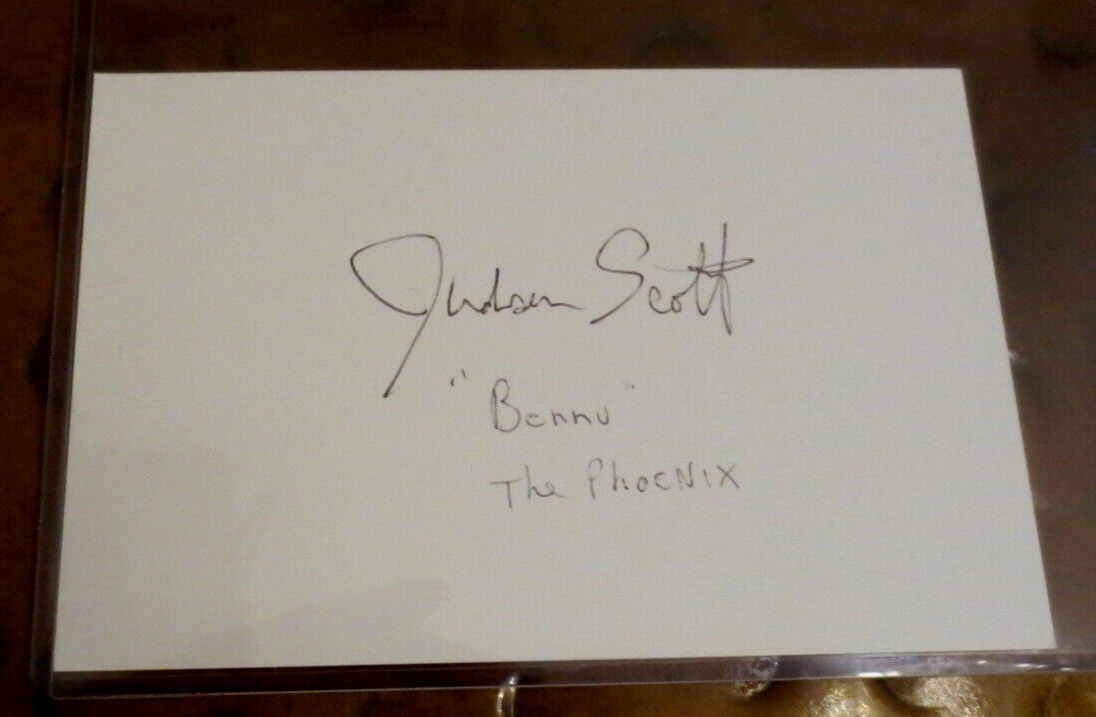 Judson Scott Bennu of the Golden Light The Phoenix 1982 signed autographed index