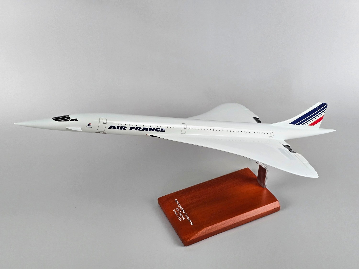 Air France BAC Concorde airliner display airplane model scale 1/100 Air France BAC Concorde airliner display airplane model scale 1/100
