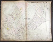 1899 Pittsburgh Plat Book map of Lincoln Lemington 28 x 22 linen backed picture
