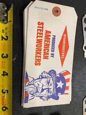Vtg Sharon Steel Mill Labels Tags Made in USA Uncle Sam 1970's Collectible Ameri picture