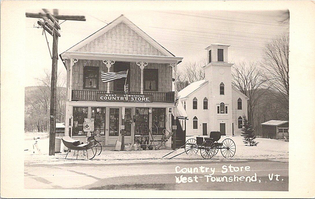 RPPC West Townshend Vermont Street View at Country Store 1950s