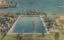 HAMPTON VA - Hotel Chamberlin Swimming Pool - Hand Colored Postcard picture