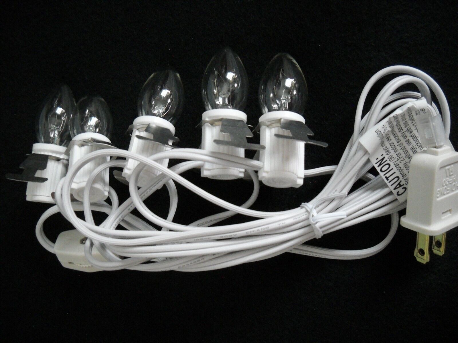 5 Light Set for Christmas Village Buildings with on/off Switch White Cord