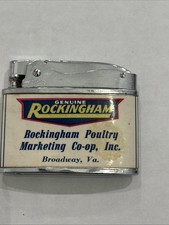 VINTAGE ADVERTISING CIGARETTE LIGHTER Rockingham Poultry Rooster Col.Broadway Va picture