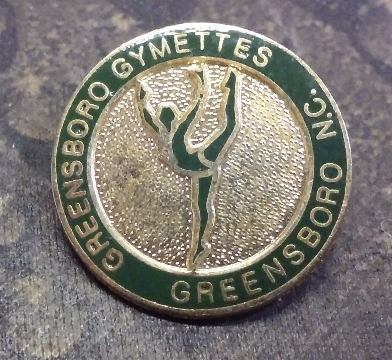Greensboro Gymettes vintage pin badge Greensboro NC