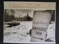 Vtg Sudbury MA Glossy Photo 2/5/87 Rte 20 Longfellow's Wayside Inn Sign picture