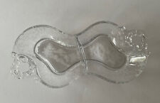 VINTAGE CAMBRIDGE DIANE ETCHED 2 PART DIVIDED NUT CANDY HANDLED DISH picture