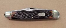VTG Schrade Walden #804 Black Peach Seed Bone Whittler Pocket Knife USA picture