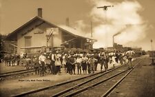 RPPC Photo Union City, Michigan Train Station 1900’s picture