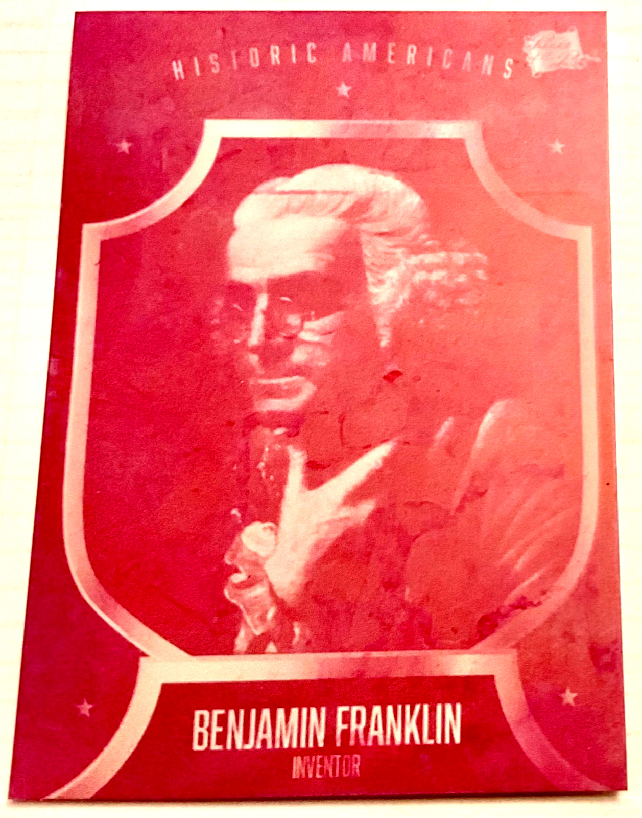 BENJAMIN FRANKLIN 1/1 PRINT PLATE PIECE of the PAST like leaf metal pop century BENJAMIN FRANKLIN 1/1 PRINT PLATE PIECE of the PAST like leaf metal pop century