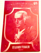 BENJAMIN FRANKLIN 1/1 PRINT PLATE PIECE of the PAST like leaf metal pop century picture