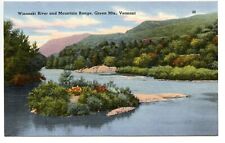 Winooski River and Mountain Range Green Mountains VT Vermont Vintage Postcard picture