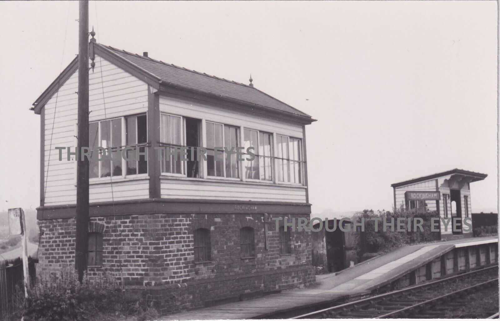 Photo Rockingham Railway station signal box Leicestershire closed in 1966