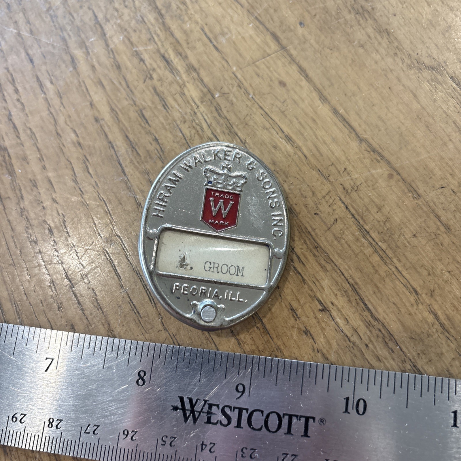 Early Hiram Walker Distillery Employee Badge Peoria IL Whitehead Hoag Early Hiram Walker Distillery Employee Badge Peoria IL Whitehead Hoag