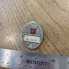 Early Hiram Walker Distillery Employee Badge Peoria IL Whitehead Hoag  picture