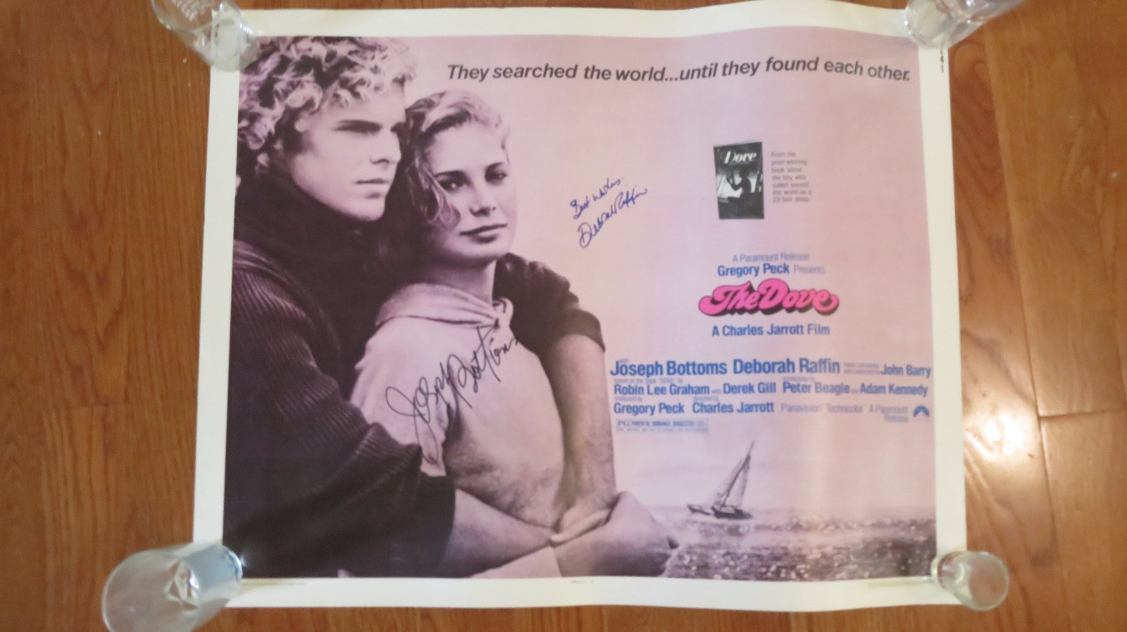 Joseph Bottoms Deborah Raffin Autographed Hand Signed 22x28 Poster The Dove Joseph Bottoms Deborah Raffin Autographed Hand Signed 22x28 Poster The Dove