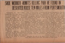 1921 Portsmouth OH Double Murder Confession Roy Chamberlin Newspaper Ohio picture