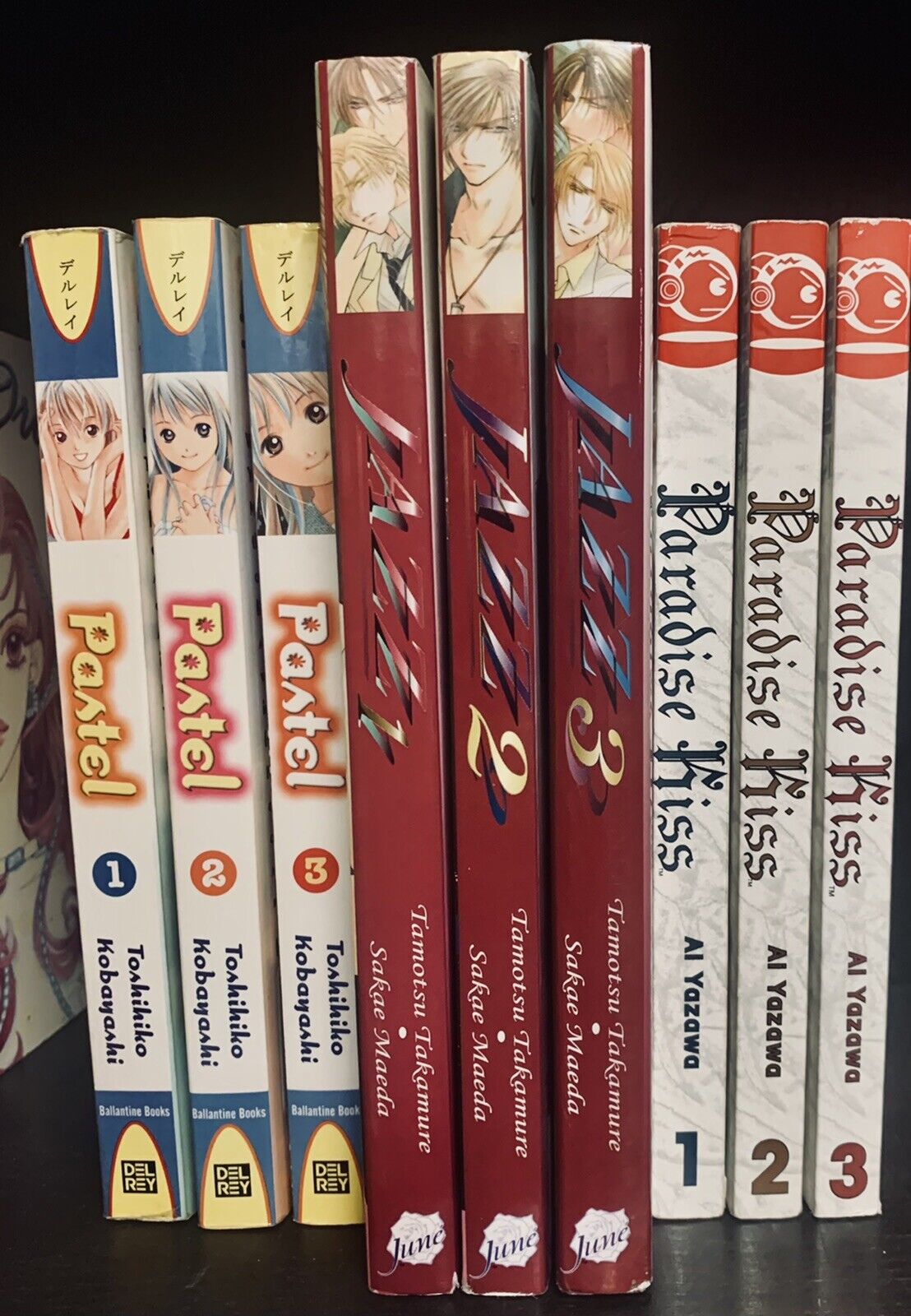  9 Manga Graphic Novels Pastel, Jazz,  Paradise Kiss Vol 1 - 3 each