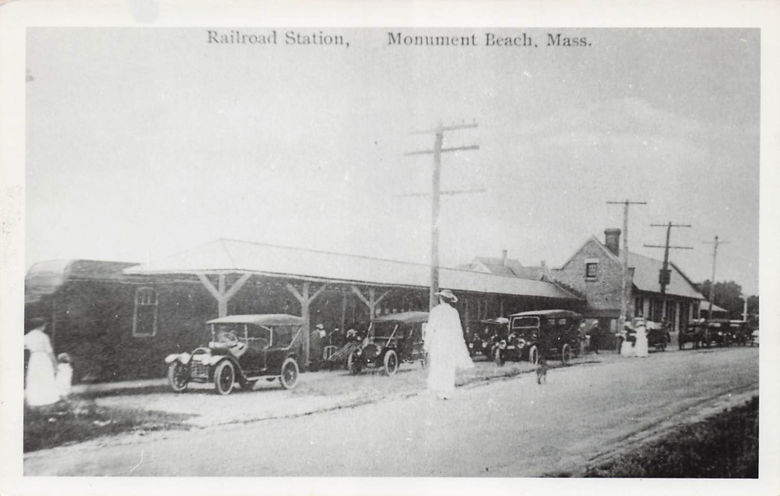 RPPC Monument Beach MA Cape Cod Train Railroad Station Depot Photo Postcard 40A RPPC Monument Beach MA Cape Cod Train Railroad Station Depot Photo Postcard 40A