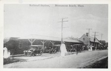 RPPC Monument Beach MA  Cape Cod Train Railroad Station Depot Photo Postcard 40A picture