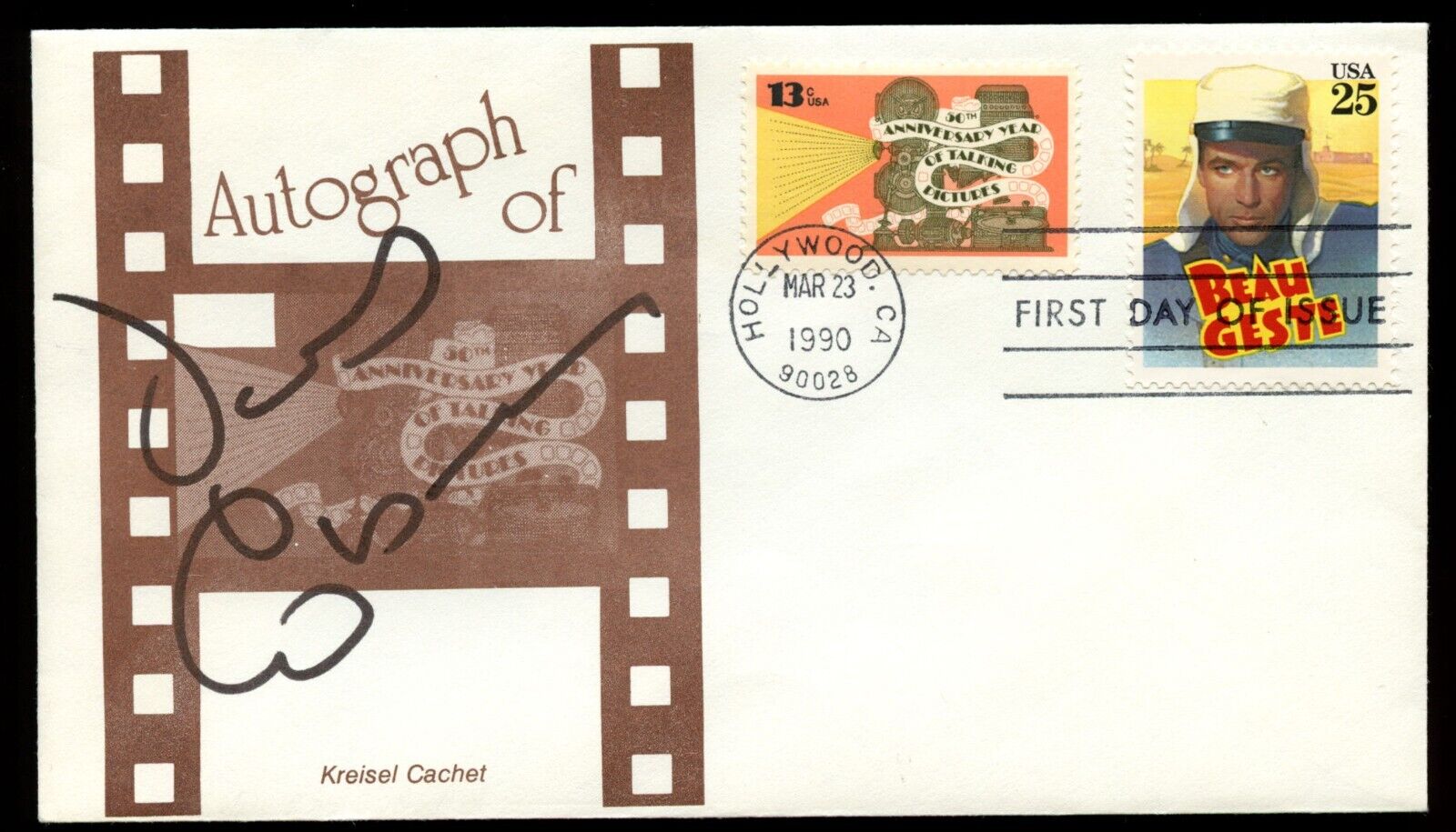 James Coburn d2002 signed autograph Postal Cover FDC Actor The Great Escape BAS