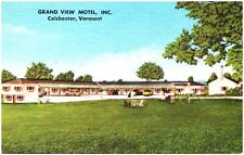 Grand View Motel Colchester  Vermont Vintage Linen Postcard picture