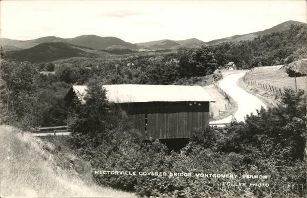 Montgomery, Vermont VT Hectorville Covered Bridge Original Vintage RPPC