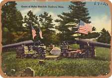 Metal Sign - Massachusetts Postcard - Grave of Myles Standish, Duxbury, Mass. picture