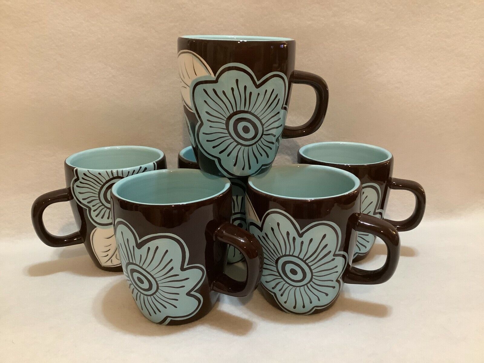 Gates Ware Coffee Cups by Laurie Gates, Set of 6