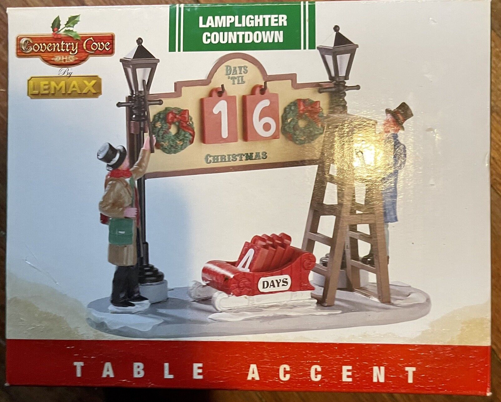 Lemax Coventry Cove Lamplighter COUNTDOWN CALENDAR Christmas Table Accent 53213