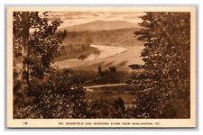 Burlington, VT Vermont, Mt. Mansfield & Winooski River, Vintage Postcard  picture