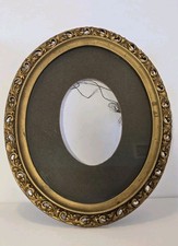 Antique Victorian Gold Gilt Oval Wood Gesso Picture Frame 12x10 Acanthus Leaves picture